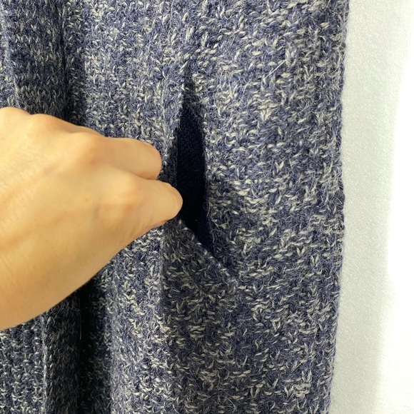 Kenar Dark Blue Shawl Collar Wool/Alpaca Knit Duster Cardigan size large - Picture 6 of 13